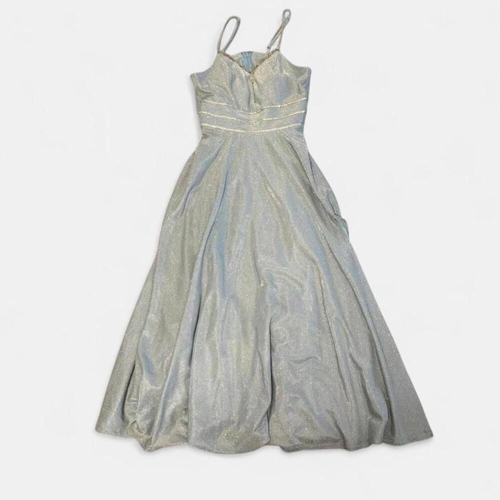 Speechless Women's Silver and Blue Dress